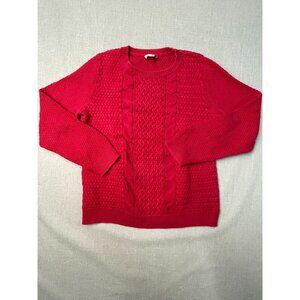 Crofts & Barrow Women's Red Knit XL Crewneck Long Sleeve Sweater USED